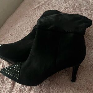 Suede Silver Toes studded boots